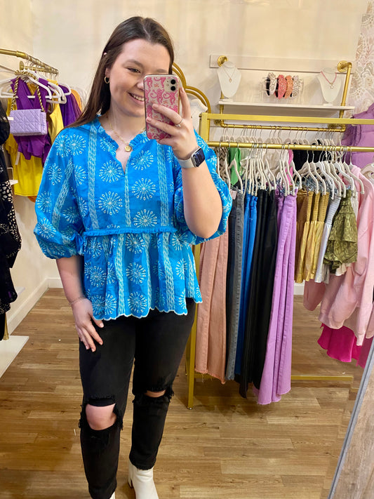 Blue Lilly Top